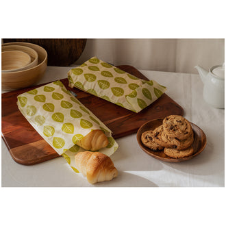 Lunchbag di cera vegana "Leaves" cm 18x26