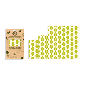 Pellicola di cera vegana quadrata "Leaves", in confezione assortita da 3 pezzi cm 20-30x20-30