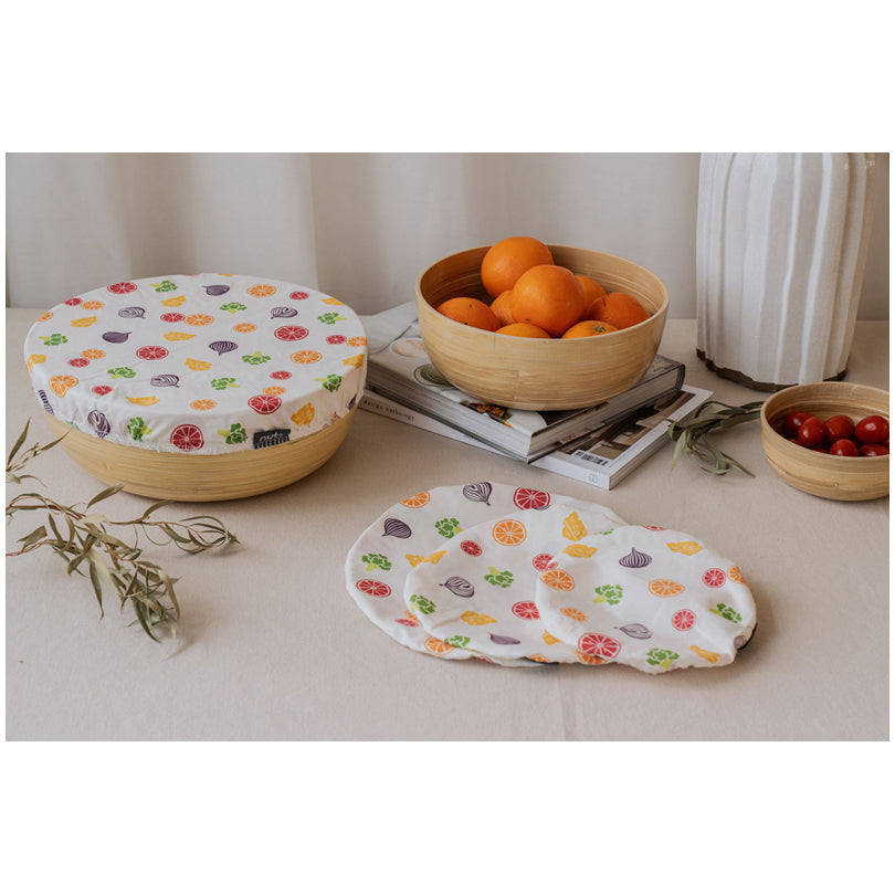 Cuffia in tessuto non cerato XL "Verdura & Frutta" cm Ø36