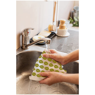 Rotolo fogli assorbenti in bambù "Leaves" riutilizzabili, 40 fogli cm Ø8x25