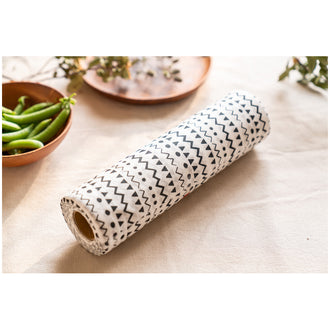 Rotolo fogli assorbenti in bambù "Ethno" riutilizzabili, 40 fogli cm Ø8x25