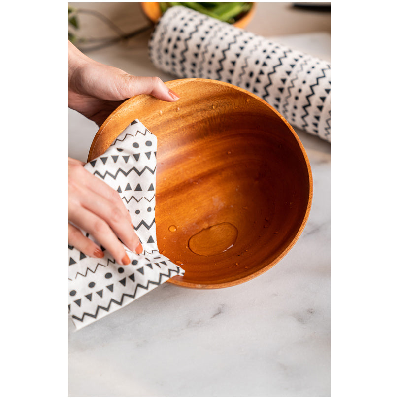 Rotolo fogli assorbenti in bambù "Ethno" riutilizzabili, 40 fogli cm Ø8x25