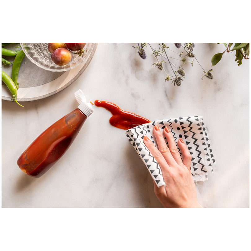 Rotolo fogli assorbenti in bambù "Ethno" riutilizzabili, 40 fogli cm Ø8x25