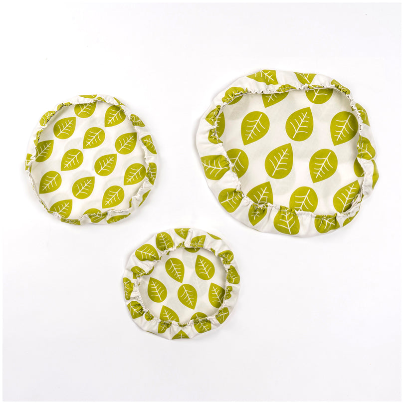 Cuffia in tessuto non cerato "Leaves", in confezione assortita da 3 pezzi cm Ø20/25/30