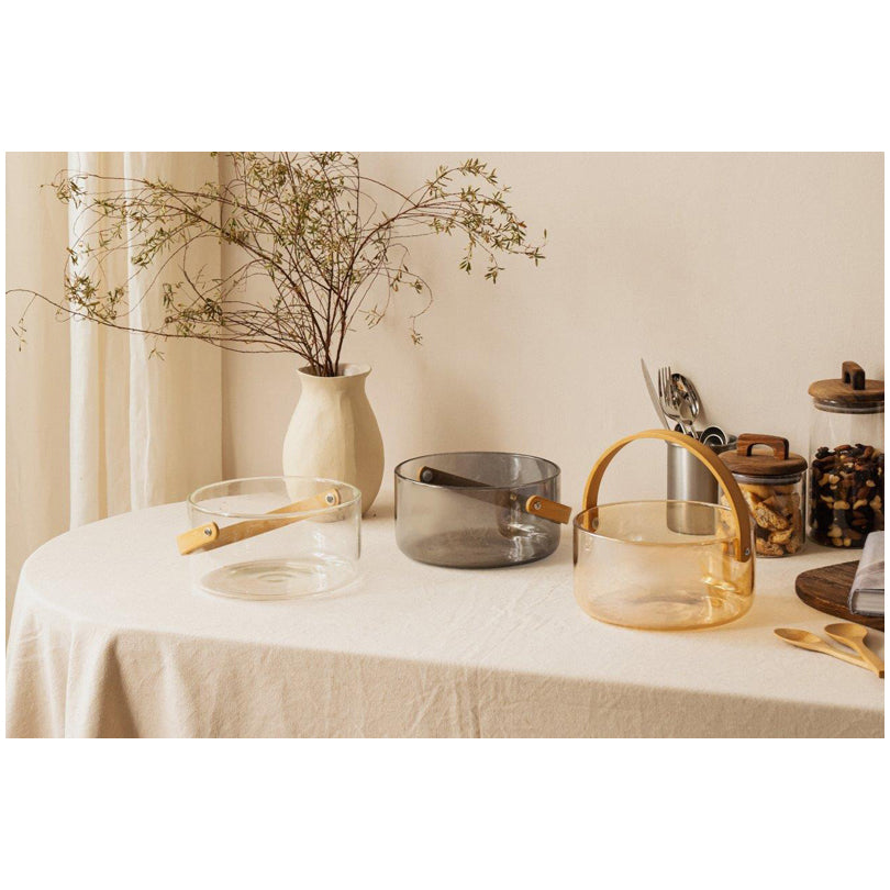 Insalatiera/Fruttiera con manico in legno cm Ø20x9,5