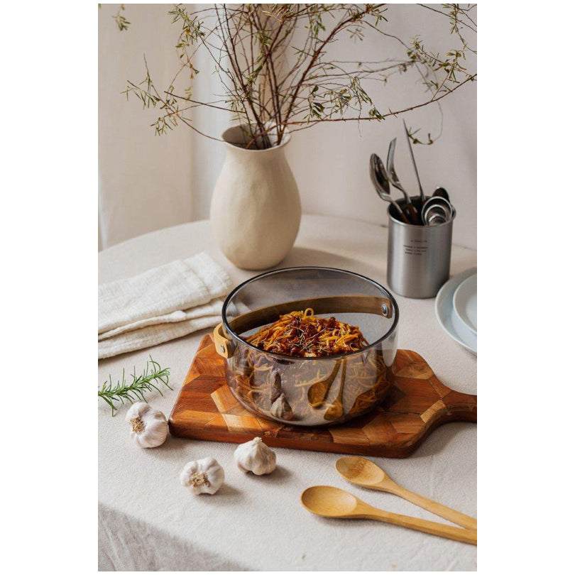 Insalatiera/Fruttiera con manico in legno cm Ø20x9,5