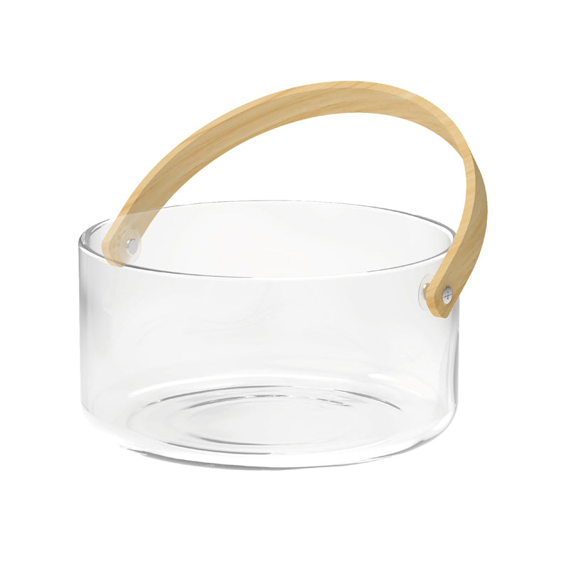 Insalatiera/Fruttiera con manico in legno cm Ø20x9,5