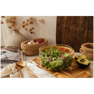 Insalatiera/Fruttiera con manico in legno cm Ø20x9,5