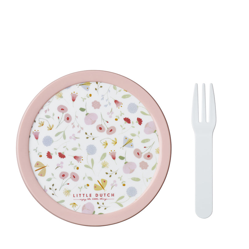 Contenitore frutta con forchetta "Campus - Flowers & Butterflies" ml 300/cm Ø6,7x10,4