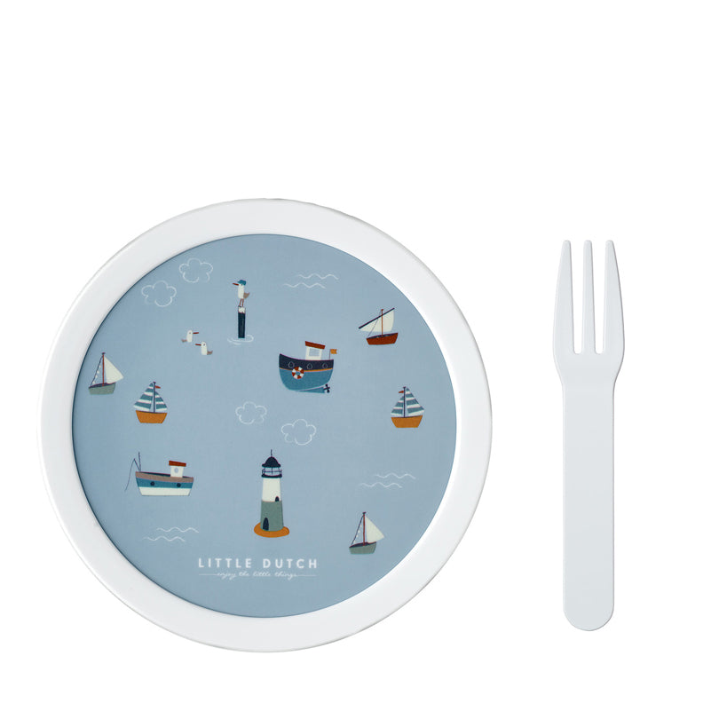 Contenitore frutta con forchetta "Campus - Sailors Bay" ml 300/cm Ø6,7x10,4