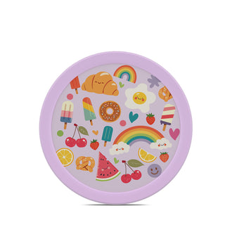 Contenitore frutta con forchetta "Campus - Food Fest" ml 300/cm Ø6,7x10,4