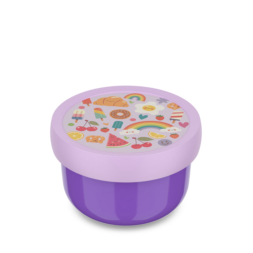 Contenitore frutta con forchetta "Campus - Food Fest" ml 300/cm Ø6,7x10,4