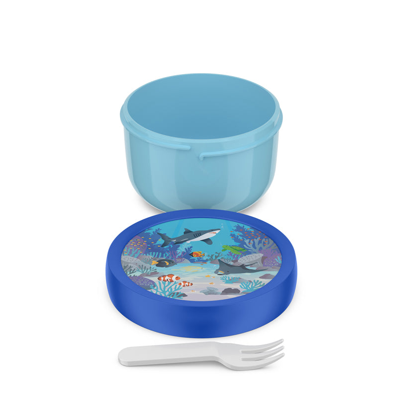 Contenitore frutta con forchetta "Campus - Tropical Ocean" ml 300/cm Ø6,7x10,4