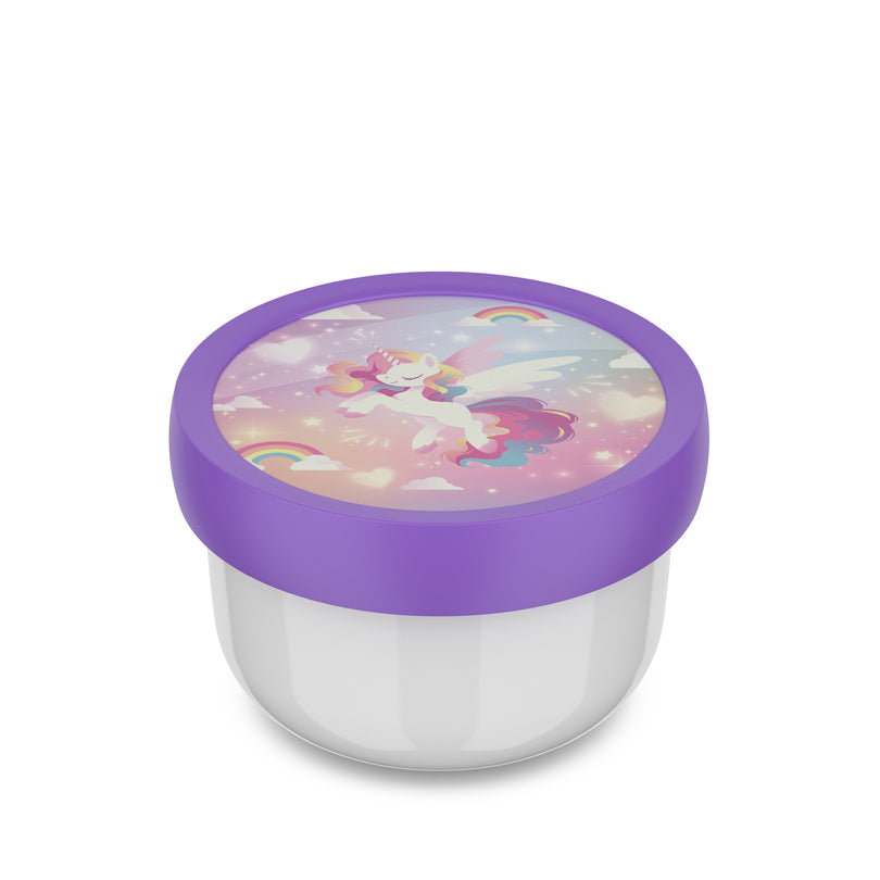 Contenitore frutta con forchetta "Campus - Unicorn Glow" ml 300/cm Ø6,7x10,4