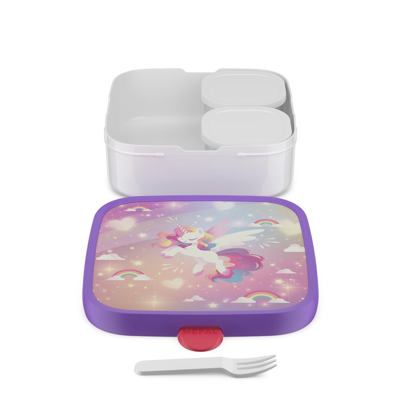 Bento Lunchbox large "Campus - Unicorn Glow" cm 18,4x18,2x6,5