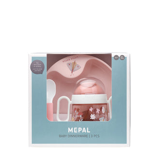 Set pappa per neonati "Mio - Flowers & Butterflies", confezione 3 pezzi cm 20x10,5x18