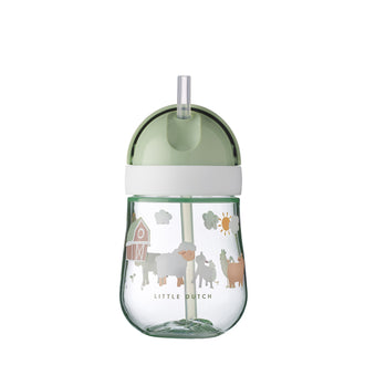 Bicchiere con cannuccia per bambini "Mio - Little Farm" ml 300/cm Ø8x19,8