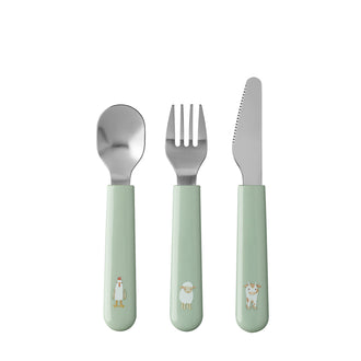 Posate per bambini "Mio - Little Farm", confezione 3 pezzi cm 1,7X19,3