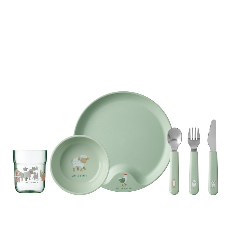 Set di stoviglie per bambini "Mio - Little Farm", confezione 6 pezzi cm 33,5x10,5x22