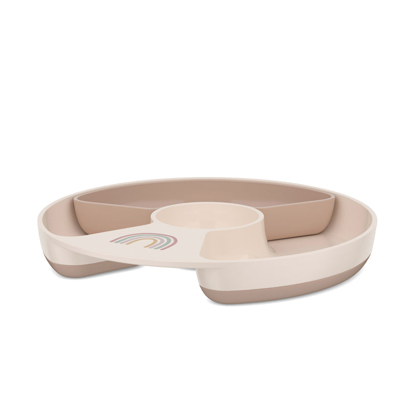 Piatto per bambini con inserto/divisore estraibile "Mio - Sunshine & Rainbow" cm Ø20x2,7