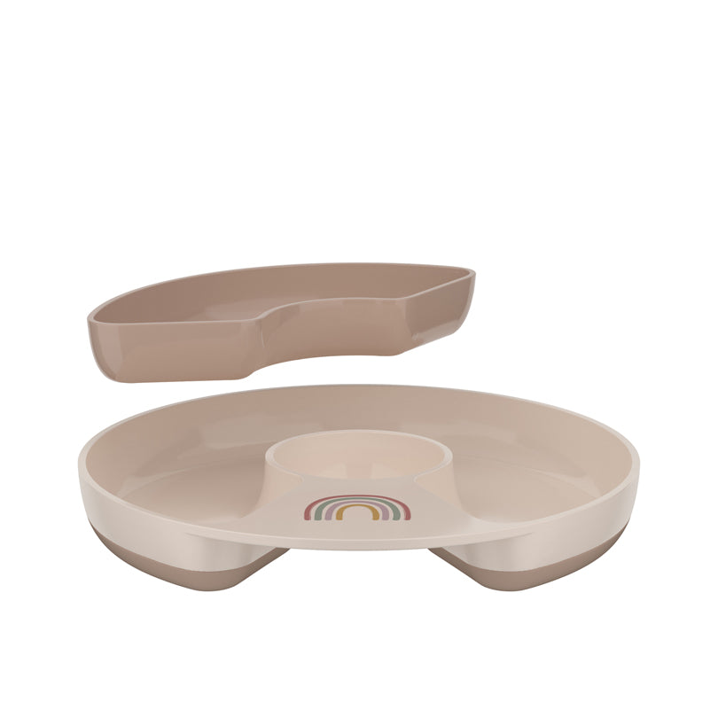 Piatto per bambini con inserto/divisore estraibile "Mio - Sunshine & Rainbow" cm Ø20x2,7