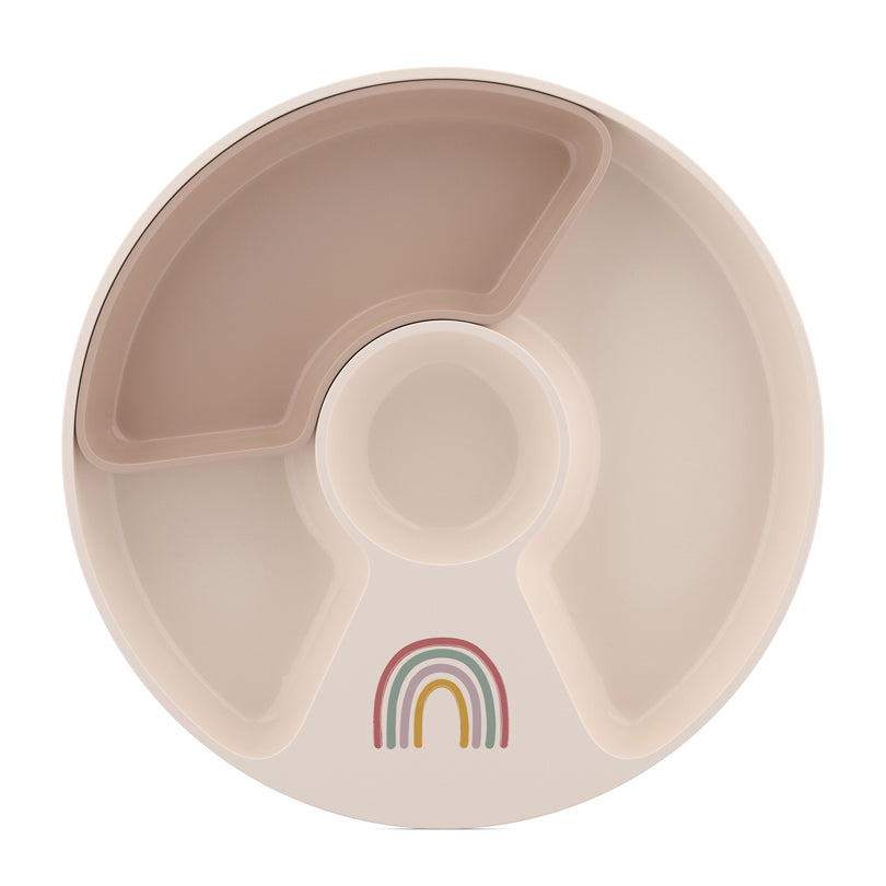 Piatto per bambini con inserto/divisore estraibile "Mio - Sunshine & Rainbow" cm Ø20x2,7