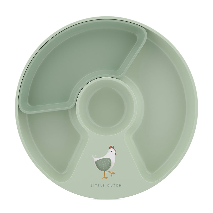 Piatto per bambini con inserto/divisore estraibile "Mio - Little Farm" cm Ø20x2,7