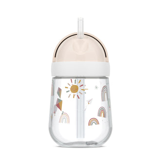Bicchiere con cannuccia per bambini "Mio - Sunshine & Rainbow" ml 300/cm Ø8x19,8