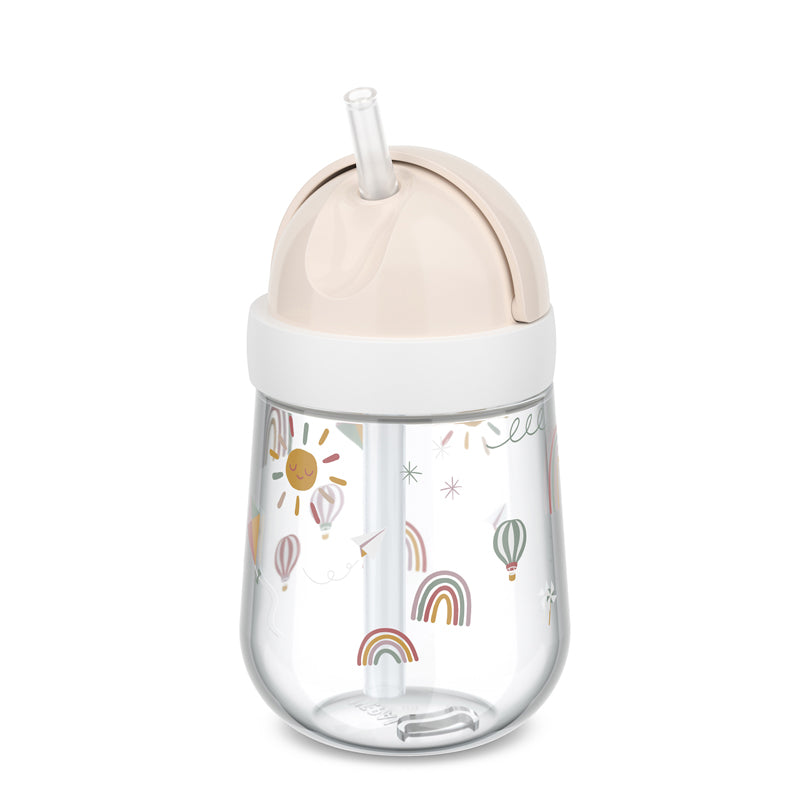 Bicchiere con cannuccia per bambini "Mio - Sunshine & Rainbow" ml 300/cm Ø8x19,8