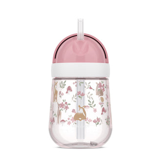 Bicchiere con cannuccia per bambini "Mio - Fairy Garden" ml 300/cm Ø8x19,8