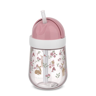 Bicchiere con cannuccia per bambini "Mio - Fairy Garden" ml 300/cm Ø8x19,8