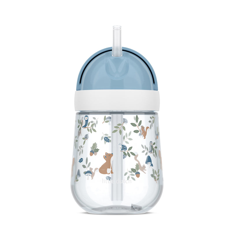 Bicchiere con cannuccia per bambini "Mio - Forest Friends" ml 300/cm Ø8x19,8