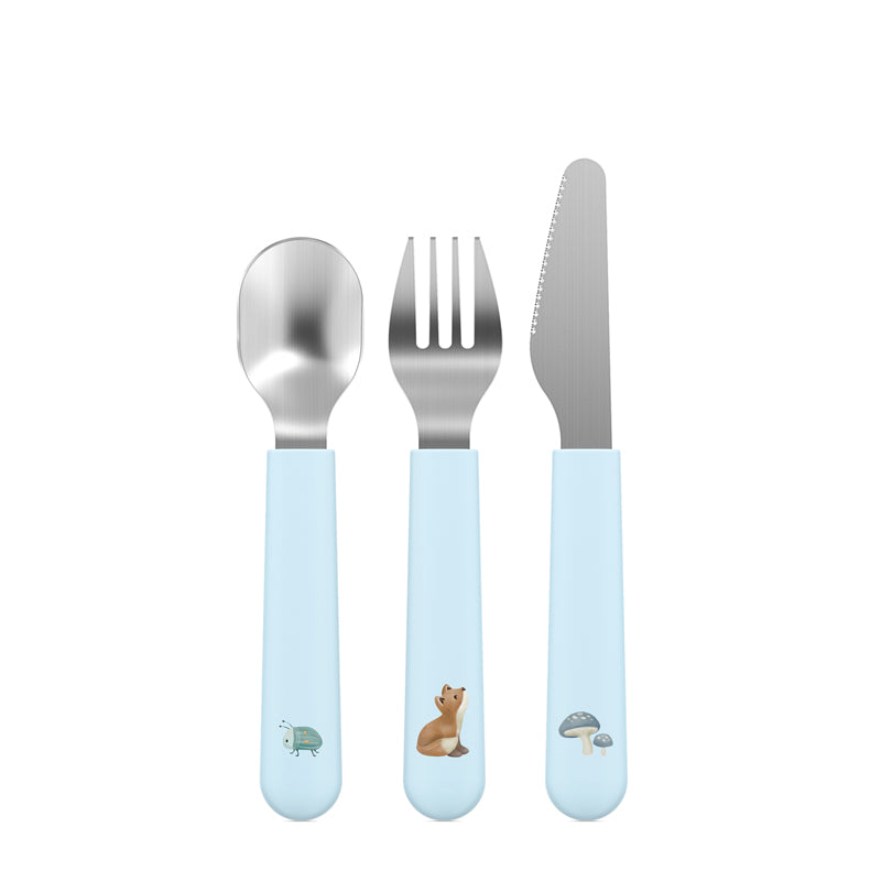 Posate per bambini "Mio - Forest Friends", confezione 3 pezzi cm 1,7x19,3