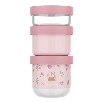 Contenitore porta snack sovrapponibile "Mio - Fairy Garden", confezione assortita 3 pezzi cm Ø8,6x17,9