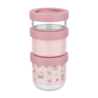 Contenitore porta snack sovrapponibile "Mio - Fairy Garden", confezione assortita 3 pezzi cm Ø8,6x17,9
