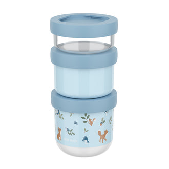 Contenitore porta snack sovrapponibile "Mio - Forest Friends", confezione assortita 3 pezzi cm Ø8,6x17,9
