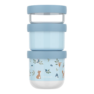 Contenitore porta snack sovrapponibile "Mio - Forest Friends", confezione assortita 3 pezzi cm Ø8,6x17,9