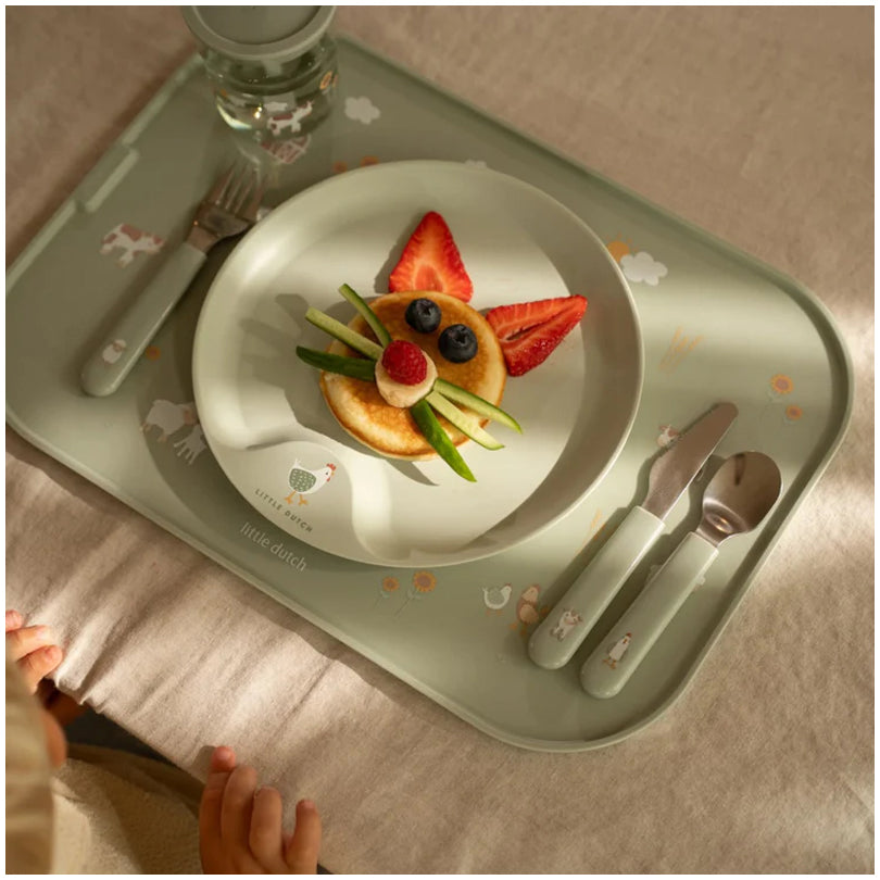 Vassoio antiscivolo "Mio - Little Farm" cm 39,8x27,9x1,2