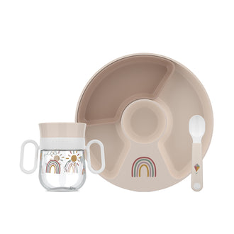 Set pappa per neonati "Mio - Sunshine & Rainbow", confezione 3 pezzi cm 20,5x20x10,5