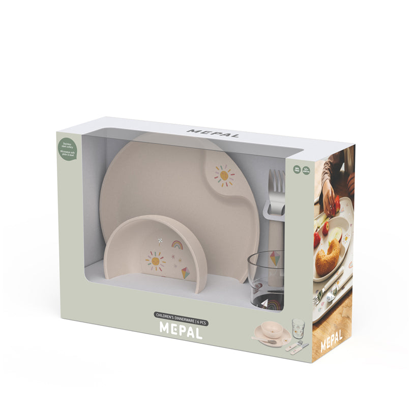 Set di stoviglie per bambini "Mio - Sunshine & Rainbow", confezione 6 pezzi cm 33,5x10,5x22