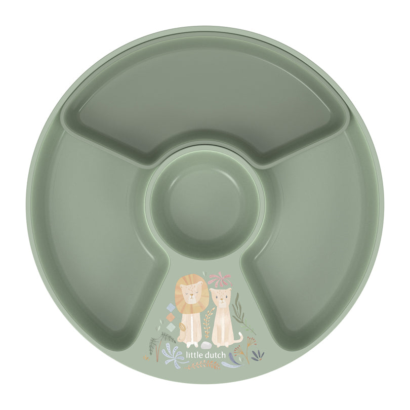 Piatto per bambini con inserto/divisore estraibile "Mio - Little Dutch Safari Friends" cm Ø20x2,7
