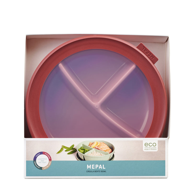 Bento Bowl "Cirqula" con 3 scomparti (ml 250 + 250 + 500) cm Ø23x6