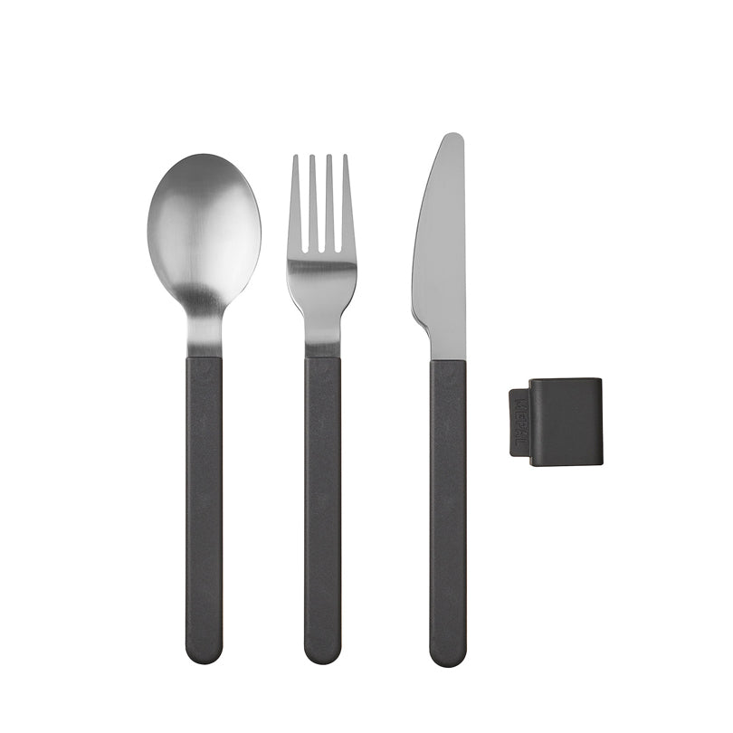 Set posate con pratico clip "Silueta", 3 pezzi cm 20,2x4,3x4