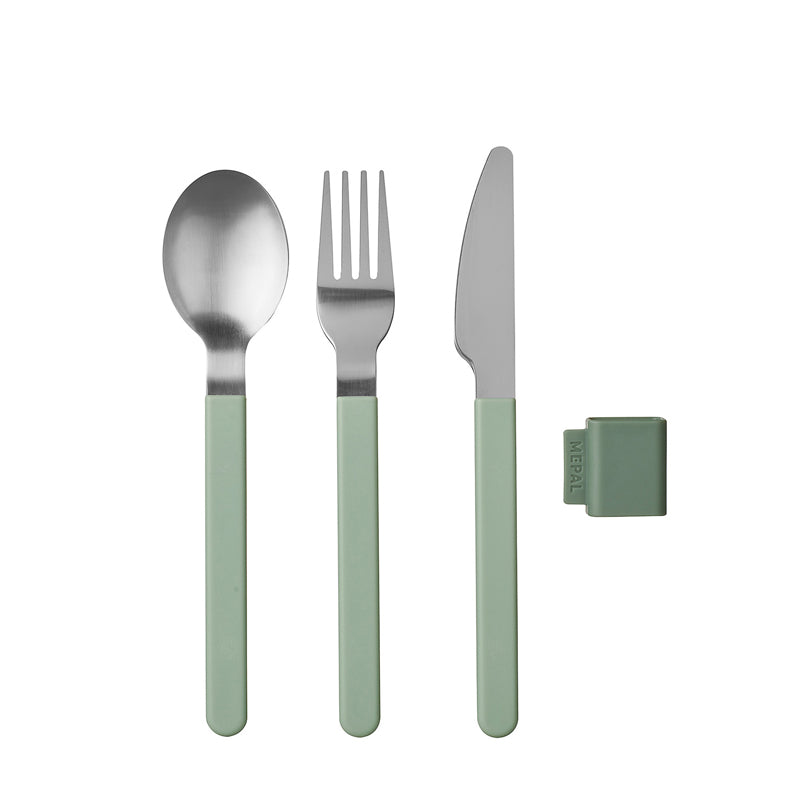 Set posate con pratico clip "Silueta", 3 pezzi cm 20,2x4,3x4