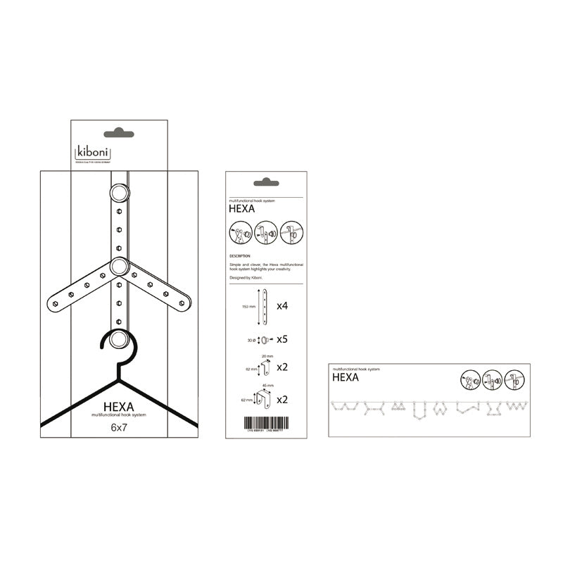 Gancio HEXA - sistema multifunzionale, versione B