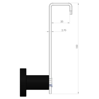 Appendiabiti per porta "Solo", confezione 2 pezzi cm 2,7x5x10