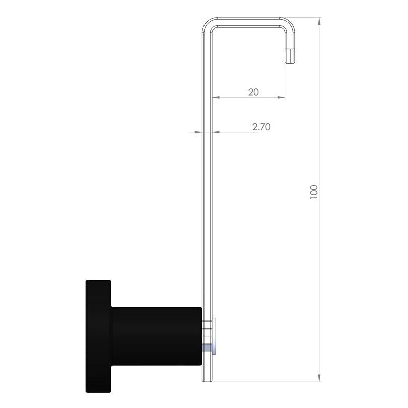 Appendiabiti per porta "Solo" cm 2,5x5x10