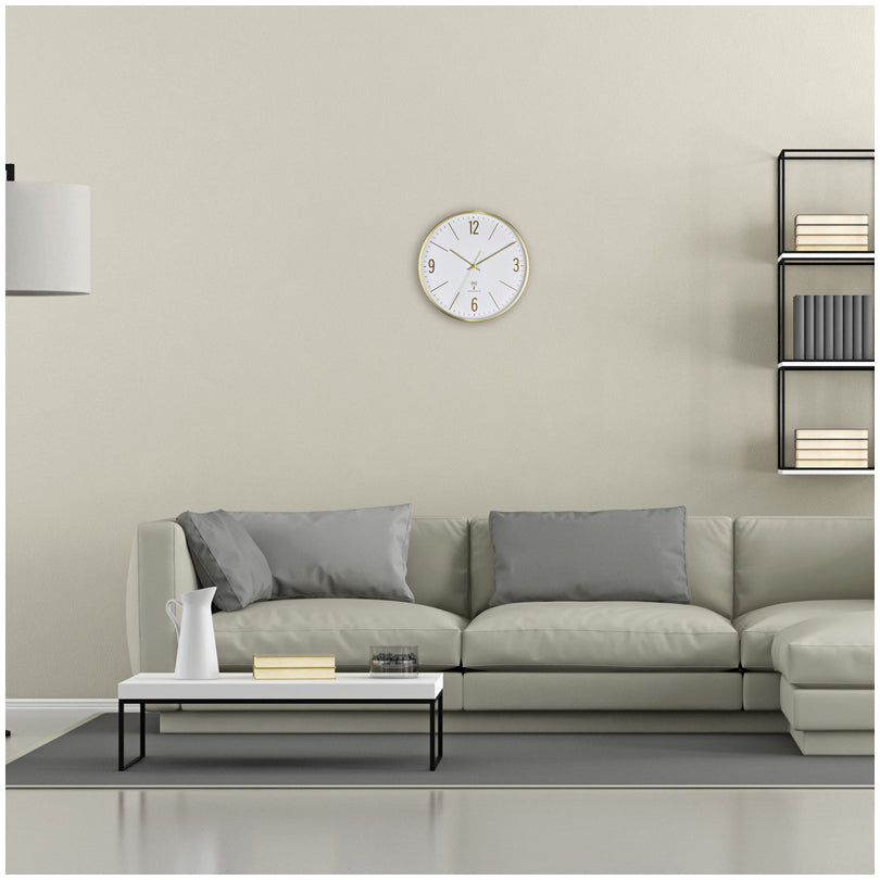 Orologio da parete radiocontrollato analogico con cornice in metallo cm Ø30x4,5