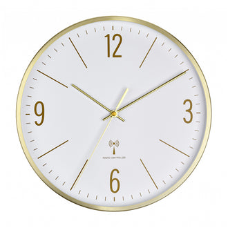 Orologio da parete radiocontrollato analogico con cornice in metallo cm Ø30x4,5