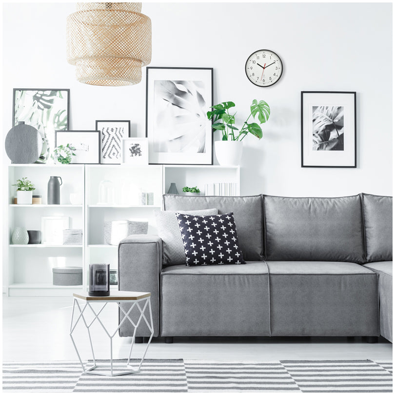 Orologio da parete radiocontrollato analogico con cornice in resina nera cm Ø24,5x4,2